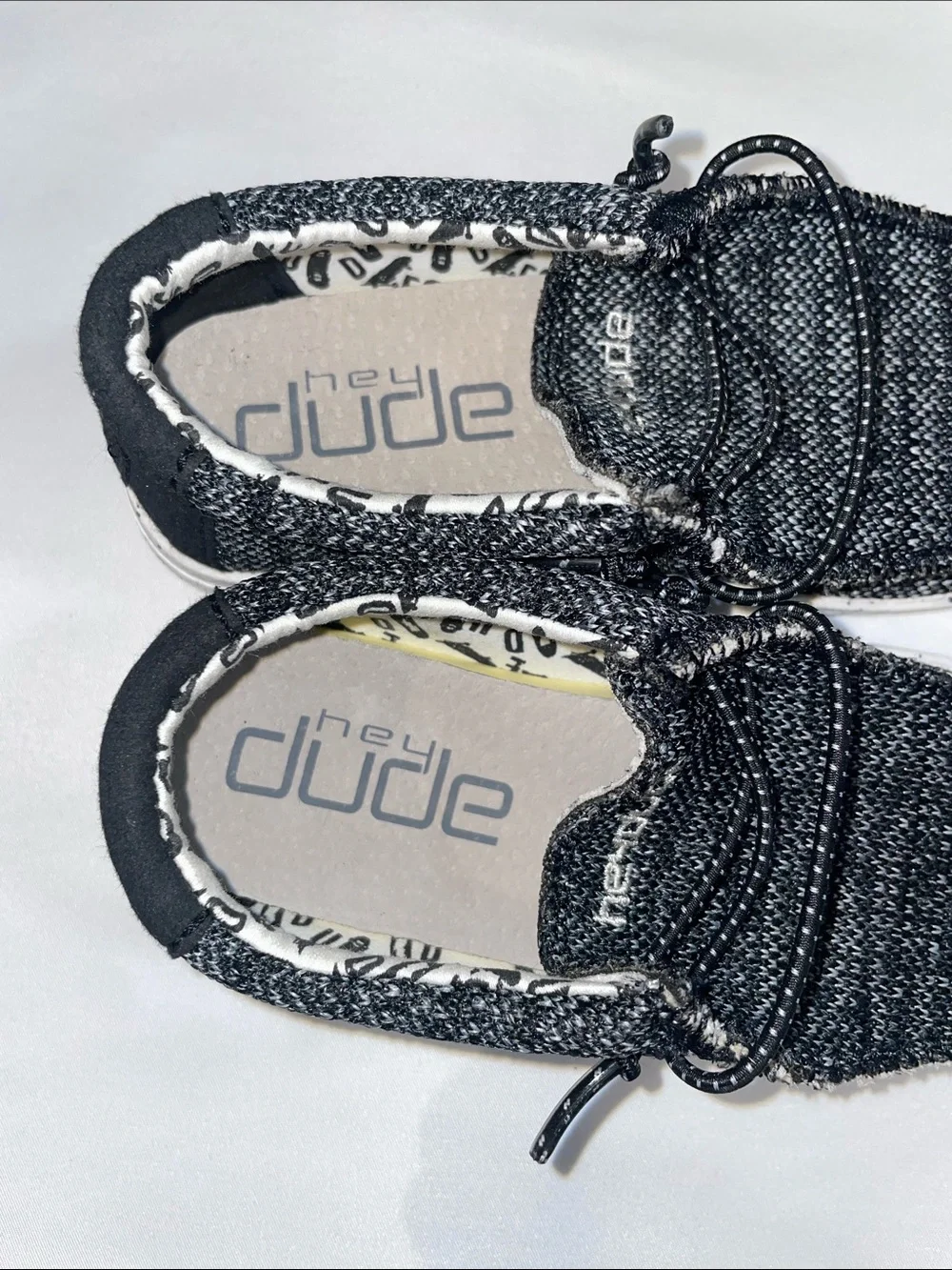 HeyDude Wally Toddler. Black and White  Size 9